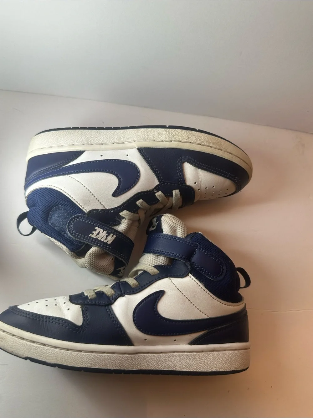 Nike Kids Navy and Cream High-Top Sneakers